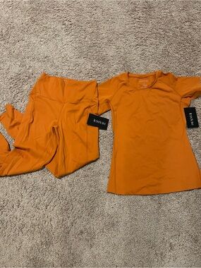 IconActive Women's Short Sleeve Tee & Leggings Set in Orange